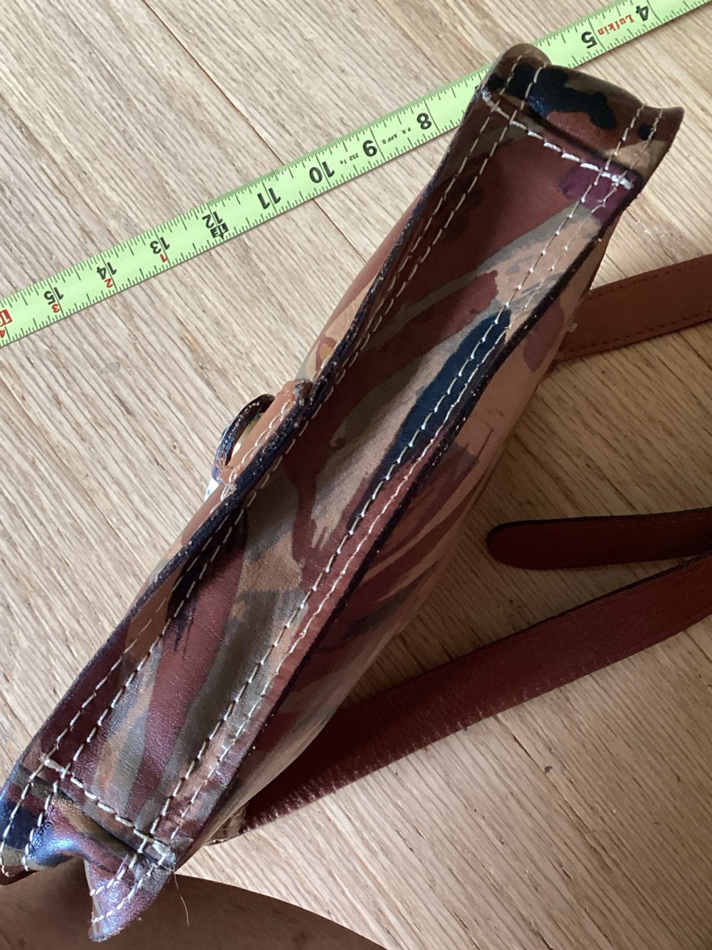 Patricia Nash Brown Floral Crossbody Bag with Burgundy Accents - Picture 10 of 13